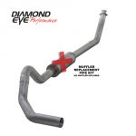 Diamond Eye Turbo Back Aluminized Kit With Muffler Replacement Pipe & HX40 Downpipe Single 4