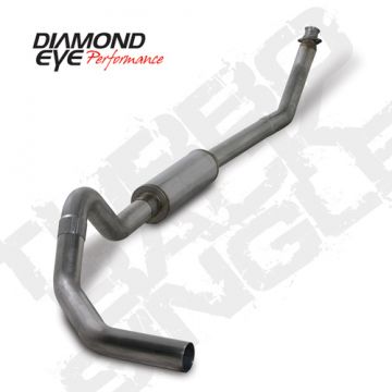 Diamond Eye Turbo Back Stainless Steel Kit With Muffler Replacement Pipe Single 4"
