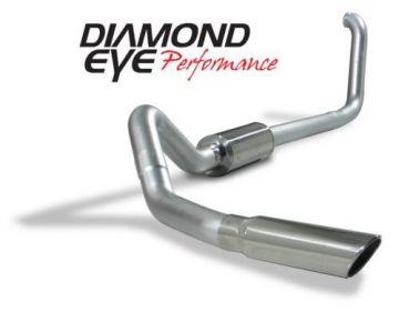 Diamond Eye Turbo Back Aluminized Kit With Muffler Replacement Pipe Single 4"
