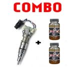 Set of 8 Reman 155cc Injectors 6.0L + 2 Rev-X Oil Treatment - F60LINJREMAN155CC-8