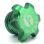 Fleece Performance Green Anodized Billet Fuel Cap for 13+ Cummins