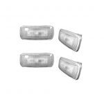 Dodge RAM Dually Fender Lenses (4-Piece Set) w/ 2 Red LED Lights and 2 Amber LED Lights - Clear Lens