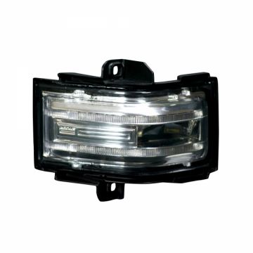 Ford Superduty Side Mirror Lenses (2-Piece Set) w/ WHITE LED Running Lights, AMBER Flashing LED Turn