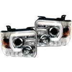 Projector Headlights w/ SMOOTH OLED HALOS and DRL - Clear / Chrome