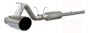 Large Bore-HD 4 IN 409 Stainless Steel Cat-Back Exhaust System w/ Muffler & Polished Tip