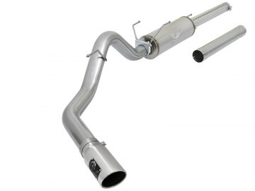 Large Bore-HD 4 IN 409 Stainless Steel Cat-Back Exhaust System w/ Muffler & Polished Tip