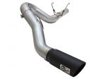 Large Bore-HD 5in 409 Stainless Steel DPF-Back Exhaust System w/Black Tip