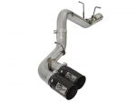 Rebel XD Series 4in 409 Stainless Steel DPF-Back Exhaust w/Dual Black Tips