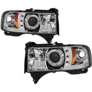 SPYDER 5010094 CHROME PROJECTOR HEADLIGHTS W/ LED HALO