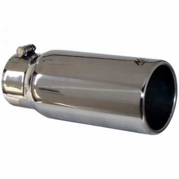 MBRP Exhaust Tail Pipe Tip 5" O.D. Rolled Straight 4" Inlet 12" Length T304 Stainless