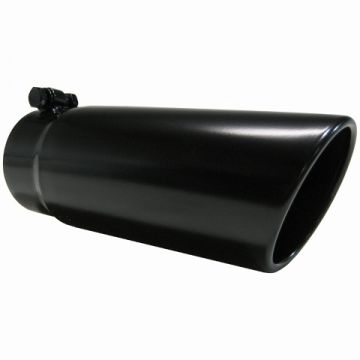 MBRP Black Coated Tip, 4" OD Angled Roll End End, 3.5" Inlet, 10" Length,