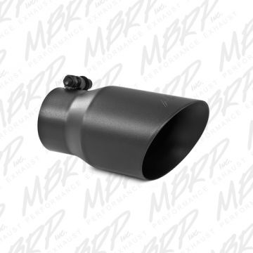 MBRP 4" Tip Dual Wall Angled 3" Inlet 8" Length Bolt-On Black LK