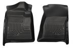 Husky Floor Liners Front 12-15 Ford F Series With Side Foot Rest -Black