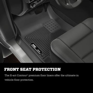 X-ACT Contour Front And 2nd Seat Floor Liners 19-20 Ram 1500 CrewCab Black Husky Liners