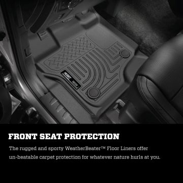 Front & 2nd Seat Floor Liners 15-20 Ford F-150 SuperCab  Black Husky Liners