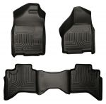 Husky Floor Liners Front & 2nd Row 02-09 Doge Ram Quad Cab (Footwell Coverage) -Black