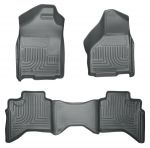 Husky Floor Liners Front & 2nd Row 02-09 Doge Ram Quad Cab (Footwell Coverage) -Grey