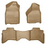 Husky Floor Liners Front & 2nd Row 02-09 Doge Ram Quad Cab (Footwell Coverage) -Tan