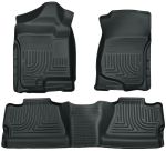 Husky Floor Liners Front & 2nd Row 07-14 Silverado No Manual Shifter (Footwell Coverage) -Grey