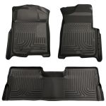 Husky Floor Liners Front & 2nd Row 09-14 F-150 SuperCrew  (Footwell Coverage) -Black