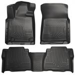 Husky Floor Liners Front & 2nd Row 10-11 Tundra Dbl/CrewMax Models (Footwell Coverage) -Black