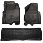 Husky Floor Liners Front & 2nd Row 11-12 F Series Super Duty Crew Cab (Footwell Coverage) -Black