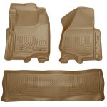 Husky Floor Liners Front & 2nd Row 11-12 F Series Super Duty Crew Cab (Footwell Coverage) -Tan