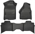 Husky Floor Liners Front & 2nd Row 09-14  Ram Quad Cab (Footwell Coverage) -Black