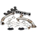 High Flow Exhaust Manifolds and Up-Pipes Kit - 2004.5-2005 GM 6.6L LLY California Emissions - Raw