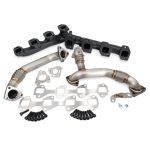 High Flow Exhaust Manifolds and Up-Pipes Kit - 2011-2016 GM 6.6L LML California Emissions - Black