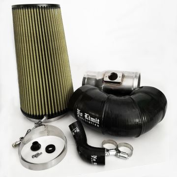 6.4 Cold Air Intake 08-10 Ford PowerStroke Polished PG7 Filter for Mod Turbo 5.5" Inlet No Limit Fab