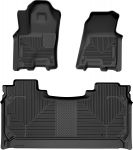 Weatherbeater Front & 2nd Seat Floor Liners For 2025 RAM 1500 Crew Cab Black Husky Liners