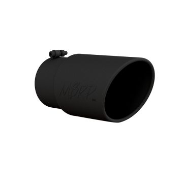 MBRP Exhaust Tip 6" O.D. Angled Rolled End 5" Inlet 12" Length Black Coated